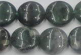 CSJ202 15.5 inches 20mm flat round serpentine jade gemstone beads