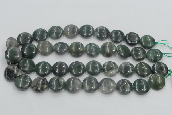 CSJ202 15.5 inches 20mm flat round serpentine jade gemstone beads