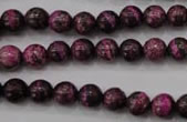 CSJ262 15.5 inches 8mm round dyed green silver line jasper beads