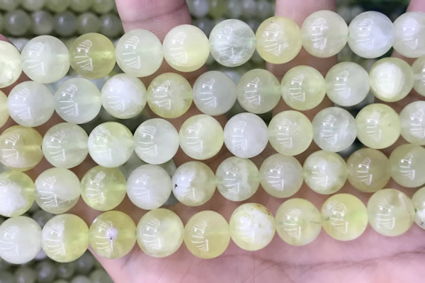 CSJ314 15.5 inches 9mm round serpentine new jade beads