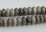 CSL02 15.5 inches 5*10mm rondelle silver leaf jasper beads wholesale