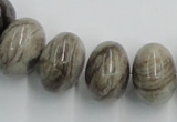 CSL04 15.5 inches 12*20mm rondelle silver leaf jasper beads wholesale