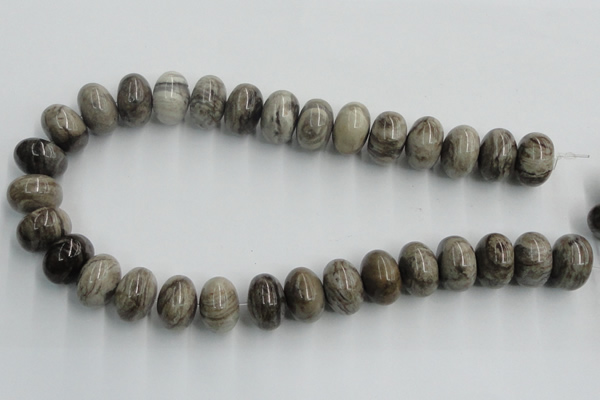 CSL04 15.5 inches 12*20mm rondelle silver leaf jasper beads wholesale