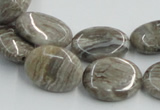 CSL05 15.5 inches 15*20mm oval silver leaf jasper beads wholesale