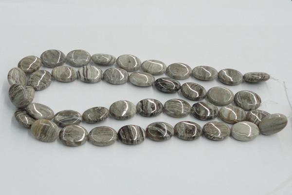 CSL05 15.5 inches 15*20mm oval silver leaf jasper beads wholesale