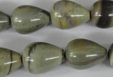 CSL105 15.5 inches 15*20mm teardrop silver leaf jasper beads wholesale