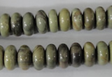 CSL109 15.5 inches 6*12mm rondelle silver leaf jasper beads wholesale