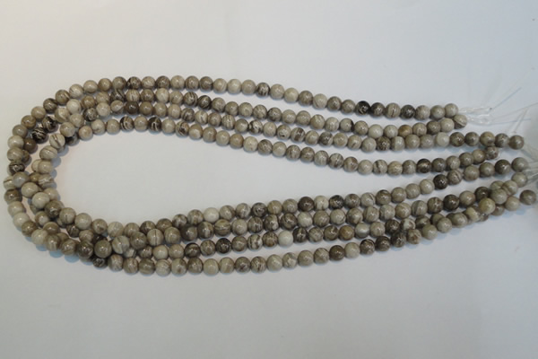 CSL11 15.5 inches 6mm round silver leaf jasper beads wholesale