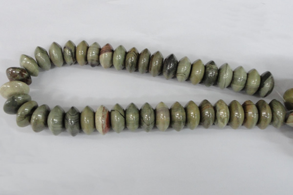 CSL110 15.5 inches 10*20mm rondelle silver leaf jasper beads wholesale