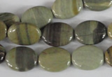 CSL117 15.5 inches 12*16mm oval silver leaf jasper beads wholesale