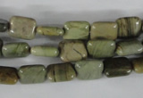 CSL119 15.5 inches 8*10mm rectangle silver leaf jasper beads wholesale