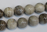 CSL12 15.5 inches 12mm round silver leaf jasper beads wholesale