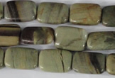 CSL120 15.5 inches 13*18mm rectangle silver leaf jasper beads wholesale