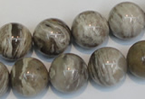 CSL14 15.5 inches 14mm round silver leaf jasper beads wholesale