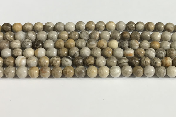 CSL151 15.5 inches 6mm round 

sliver leaf jasper beads wholesale