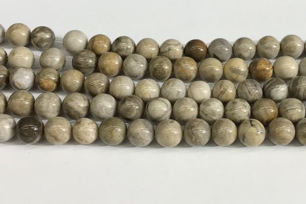 CSL153 15.5 inches 10mm round 

sliver leaf jasper beads wholesale