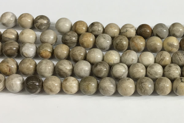 CSL154 15.5 inches 12mm round 

sliver leaf jasper beads wholesale