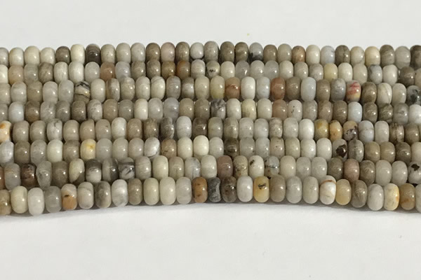 CSL162 15.5 inches 3*4.8mm 

rondelle sliver leaf jasper beads wholesale