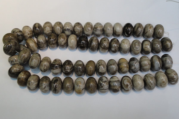 CSL20 15.5 inches 13*20mm rondelle silver leaf jasper beads wholesale