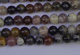 CSL210 15.5 inches 4mm round black silver leaf jasper beads