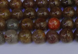 CSL221 15.5 inches 6mm round gold leaf jasper beads wholesale