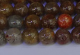 CSL222 15.5 inches 8mm round gold leaf jasper beads wholesale