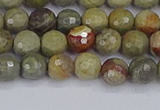 CSL231 15.5 inches 6mm faceted round silver leaf jasper beads