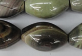 CSL25 15.5 inches 20*30mm rice silver leaf jasper beads wholesale