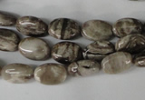 CSL40 15.5 inches 8*12mm oval silver leaf jasper beads wholesale