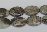 CSL43 15.5 inches 13*18mm oval silver leaf jasper beads wholesale