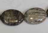 CSL45 15.5 inches 18*25mm oval silver leaf jasper beads wholesale