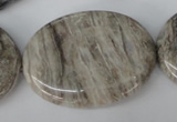 CSL48 15.5 inches 30*40mm oval silver leaf jasper beads wholesale