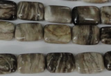 CSL66 15.5 inches 10*14mm rectangle silver leaf jasper beads wholesale