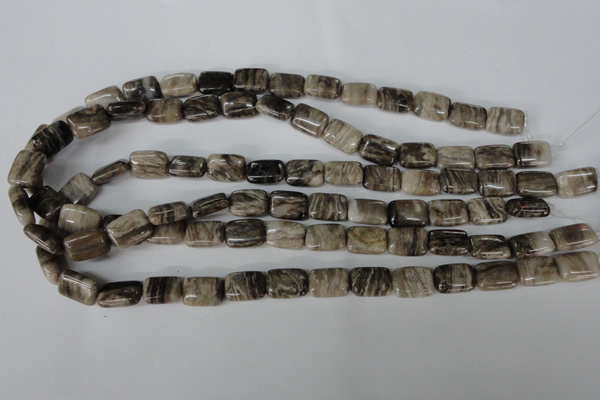 CSL66 15.5 inches 10*14mm rectangle silver leaf jasper beads wholesale