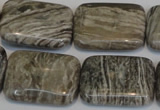 CSL70 15.5 inches 18*25mm rectangle silver leaf jasper beads wholesale