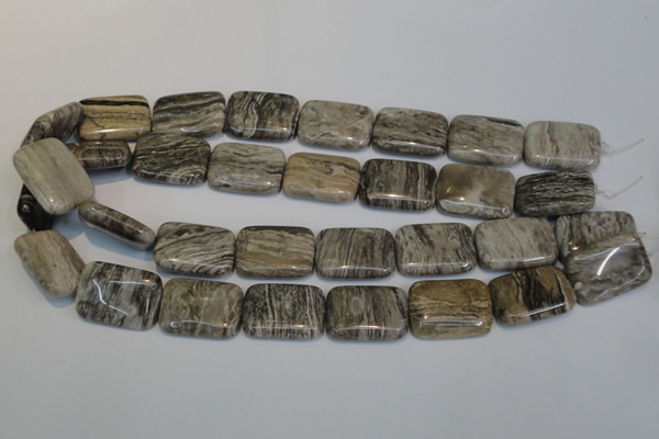 CSL70 15.5 inches 18*25mm rectangle silver leaf jasper beads wholesale