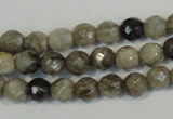 CSL90 15.5 inches 4mm faceted round silver leaf jasper beads wholesale