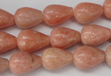 CSM11 15.5 inches 10*14mm teardrop salmon stone beads wholesale