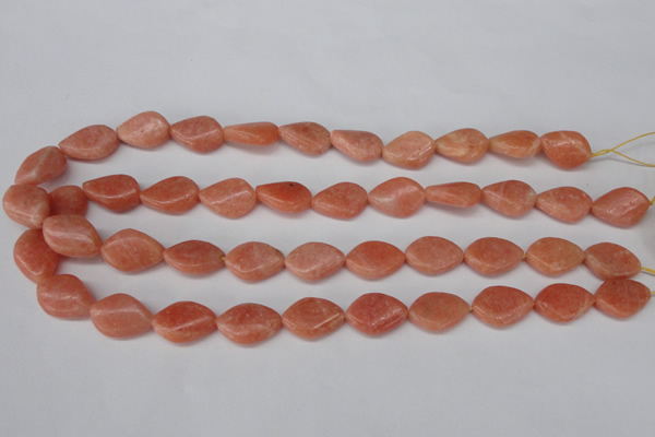 CSM25 15.5 inches 13*18mm twisted teardrop salmon stone beads wholesale