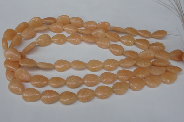 CSM45 15.5 inches 13*18mm flat teardrop salmon stone beads wholesale