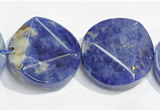 CSO03 15.5 inches 15mm faceted coin A grade sodalite beads