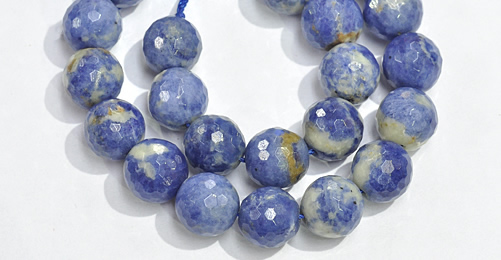 CSO18 8mm faceted round AB grade sodalite beads wholesale