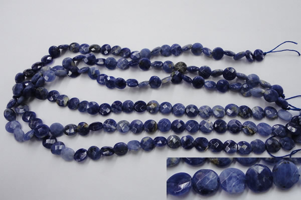 CSO36 15.5 inches 8mm faceted coin sodalite gemstone beads