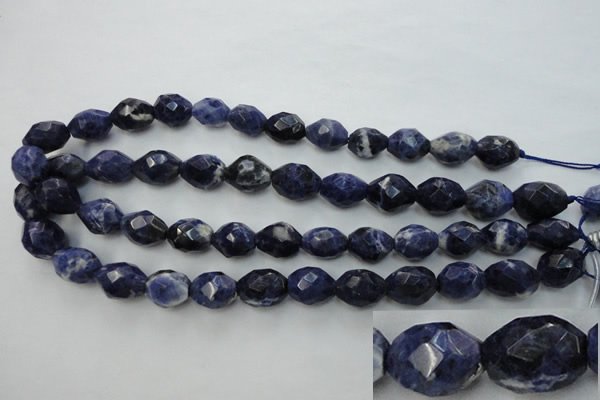 CSO368 15.5 inches 12*16mm faceted nuggets natural sodalite beads