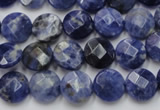 CSO37 15.5 inches 10mm faceted coin sodalite gemstone beads