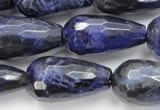 CSO38 15.5 inches 12*24mm faceted teardrop sodalite gemstone beads