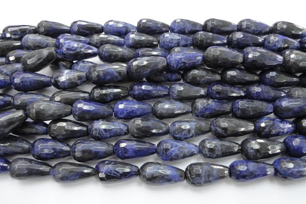 CSO38 15.5 inches 12*24mm faceted teardrop sodalite gemstone beads