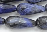 CSO39 15.5 inches 10*30mm faceted teardrop sodalite gemstone beads