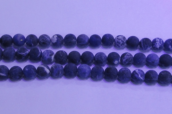 CSO459 15.5 inches 16mm round matte sodalite gemstone beads