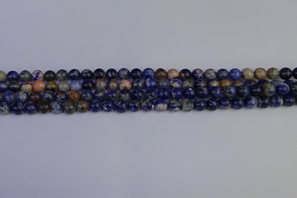 CSO511 15.5 inches 6mm round orange sodalite beads wholesale